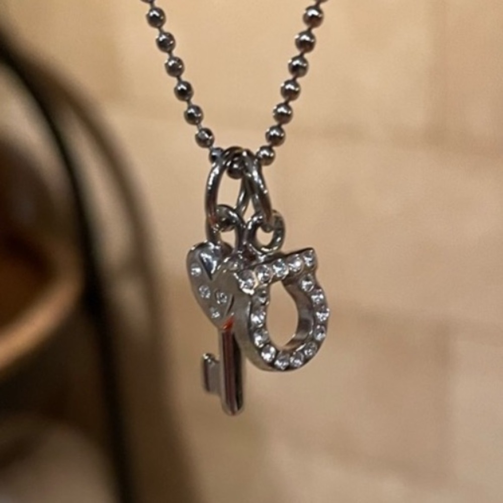 Salvatore Ferragamo Gancini and Key Pendant Necklace